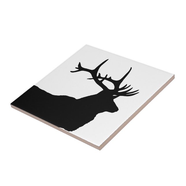 Elk Head Silhouette Kakelplatta (Sidan)