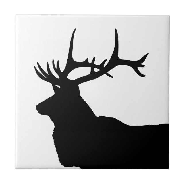 Elk Head Silhouette Kakelplatta (Framsidan)