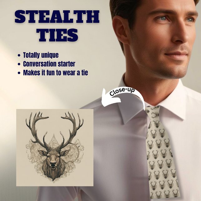 Elk Hjort Antler Hunter Stealth Neck Tie Slips (Skapare uppladdad)