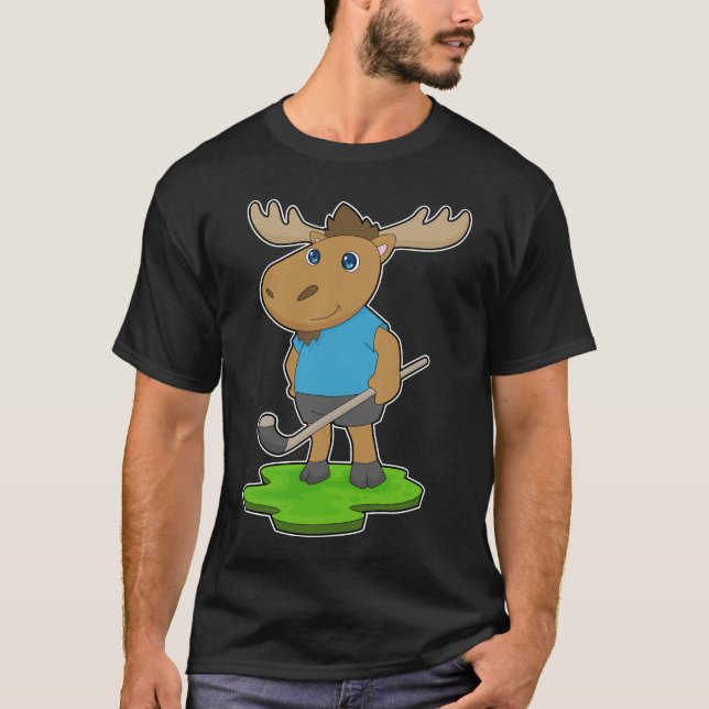 Elk Hockey Hockey stick T Shirt (Framsida)