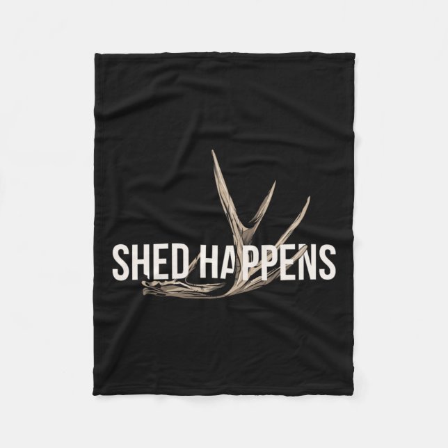 Elk Hunter Shed Happens Funny Hjort Hunting Fleecefilt (Framsidan)