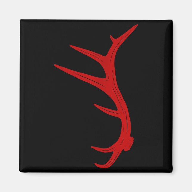 Elk Hunting Bull Antler Shed  Magnet (Framsidan)