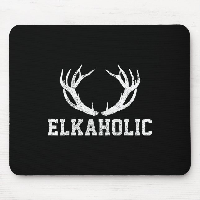 Elk Hunting ElkaholAntler Funny Elk Hunter Gift Musmatta (Framsidan)