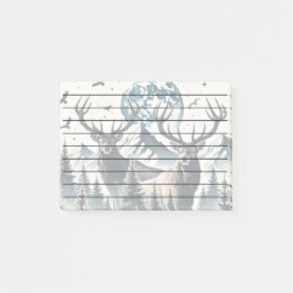 Elk i en mystisk skog under ett månbelyst berg post-it block