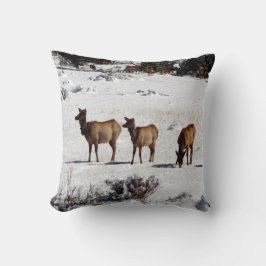 Elk i snö-kudden kudde