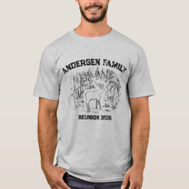 Elk in Forest Illustration Custom Family Reunion  T Shirt
