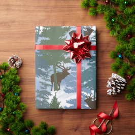 Elk in the Winter Forest Presentpapper