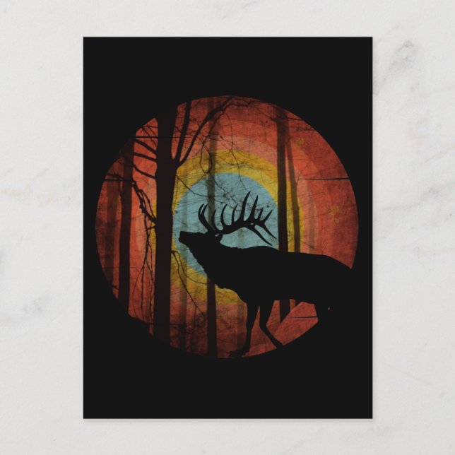ELK IN THE WOODS FOREST VYKORT (Framsida)