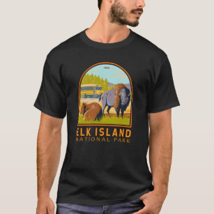Elk Island National Park Canada Bison Vintage T Shirt