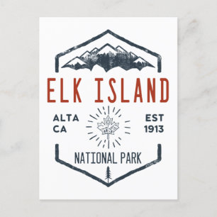 Elk Island National Park Canada Vintage Distress Vykort