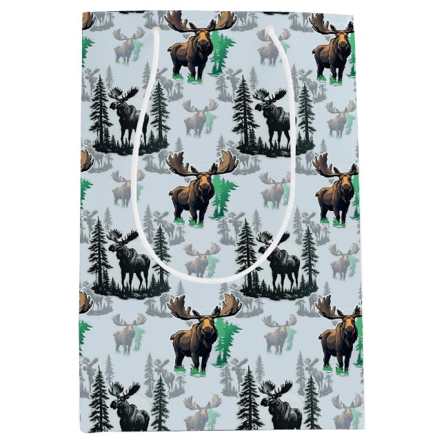 Elk Moose Antlers Hjort Mönster Design (Framsidan)
