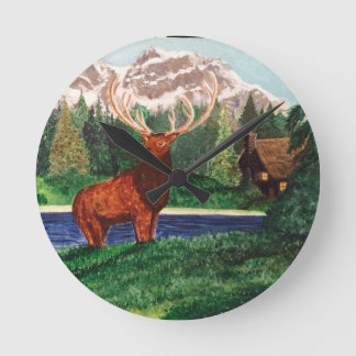 Elk Mountain Clock Rund Klocka