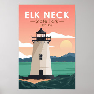Elk Nacke State Park Maryland Vintage Poster