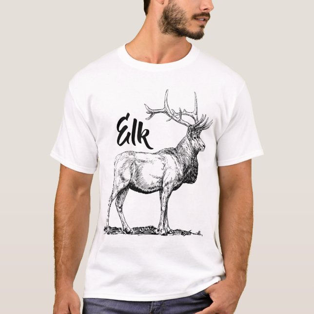 Elk Print Manar Basic T-Shirt (Framsida)