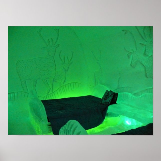 Elk Room at Hotel de Glace, Quebec, Kanada Poster (Framsidan)