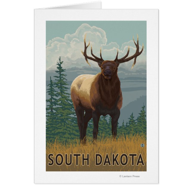 Elk SceneSouth Dakota Hälsningskort (Framsidan)