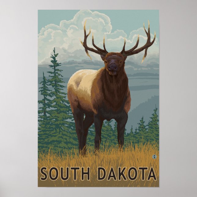 Elk SceneSouth Dakota Poster (Framsidan)