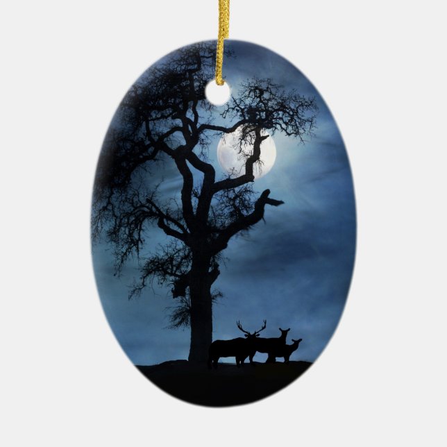 Elk Silent Night Julafton Ornament (Framsidan)