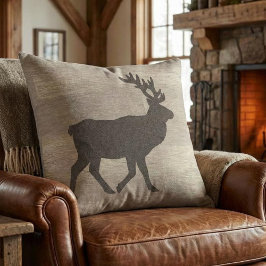 Elk Silhouette Reversible Throw Pillow Kudde