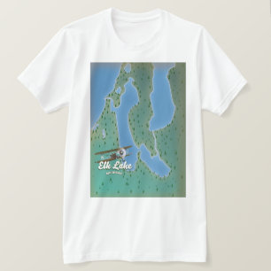 Elk Sjö Michigan karta T Shirt