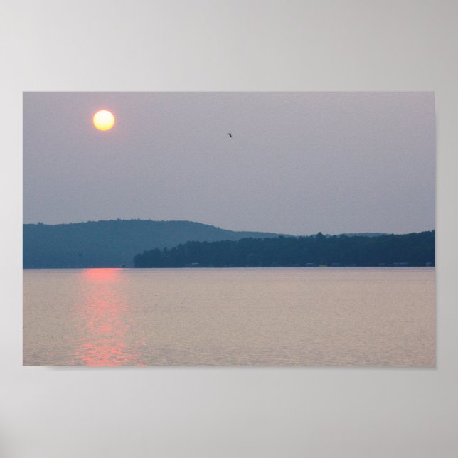 Elk Sjö Sunrise, Michigan Poster (Framsidan)