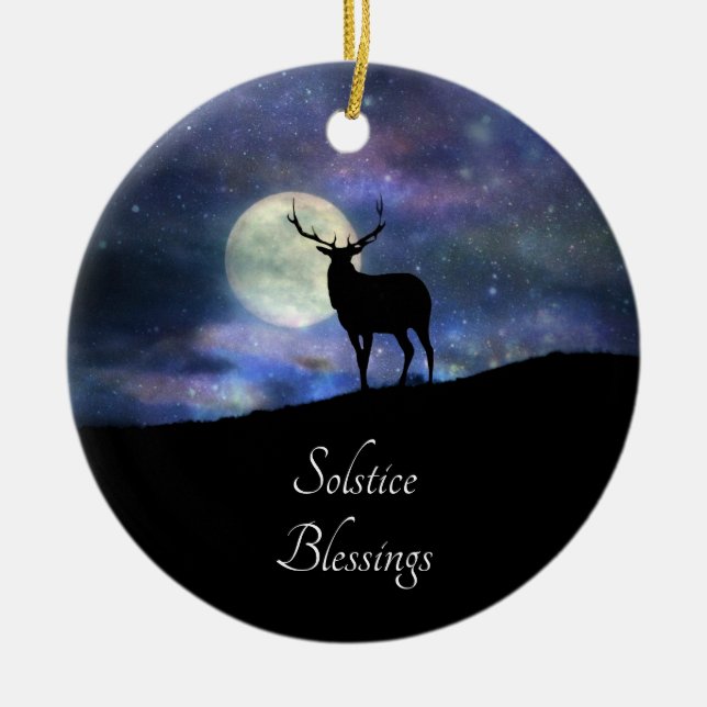 Elk Solstice Blessings Julgransprydnad Keramik (Framsidan)