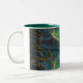 Elk (Wapiti) och norra Ljus Två-Tonad Mugg