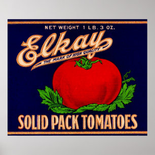 Elkay Solid Pack Tomates kan märka på 1930-talet Poster