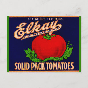 Elkay Solid Pack Tomates kan märka på 1930-talet Vykort