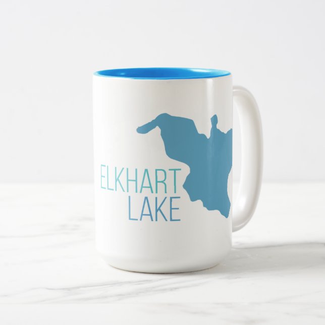Elkhart sjö, Wisconsin Två-Tonad Mugg (Framsida höger)