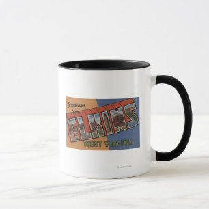 Elkins, Väster Virginia - Large Brev Scenes Mugg