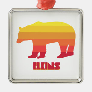 Elkins Väster Virginia Rainbow Bear Julgransprydnad Metall