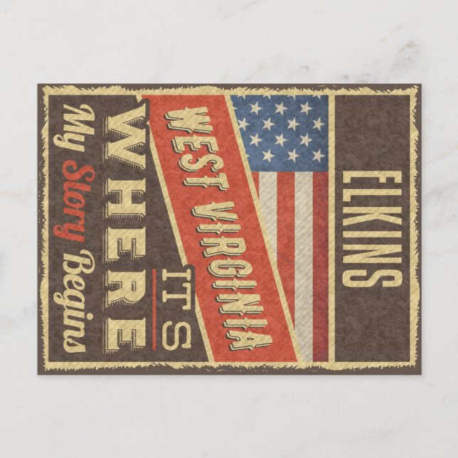 Elkins Väster Virginia Vykort (Framsida)