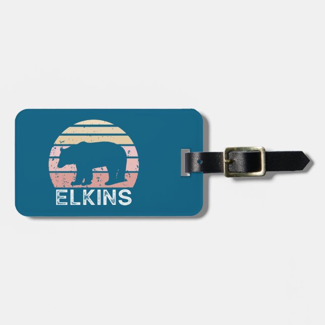 Elkins West Virginia Retro Björn Bagagebricka (Horisontell Framsida)