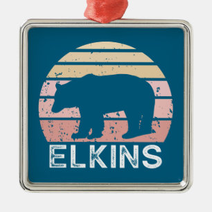 Elkins West Virginia Retro Björn Julgransprydnad Metall
