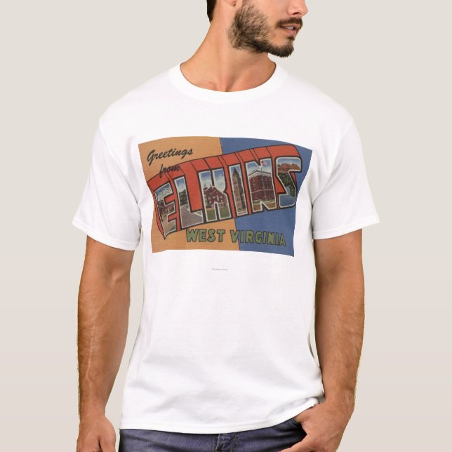 Elkins West Virginia - stora brevplatser T Shirt (Framsida)