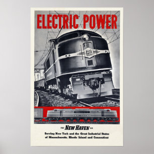 Elkraften driver vintage resor för järnvägtåg~ poster