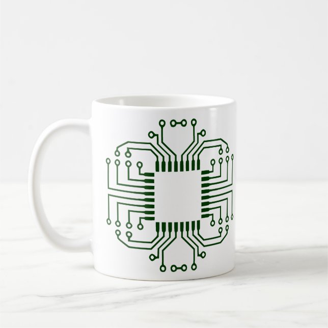Elkraften går runt stiger ombord processorn kaffemugg (Vänster)