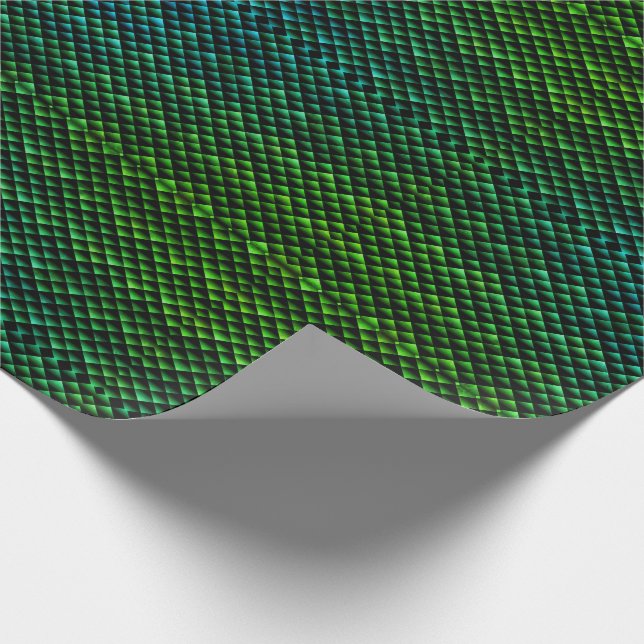 Elkraftgröntormen flår Dragonscale gåvapapper Presentpapper (Hörn)