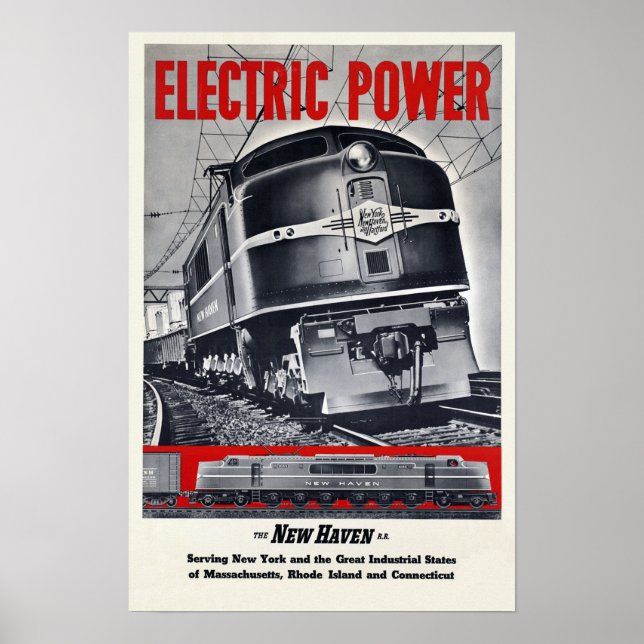 Elkraftverket Tåg ~ Vintage resor Poster (Framsidan)