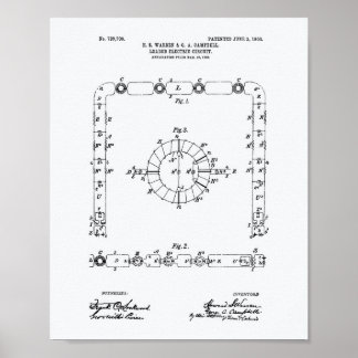 Elkrets 1903 Patent Art White Papper Poster