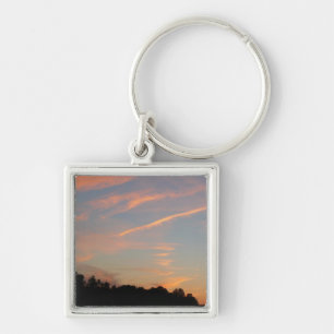 Elkridge Sunset Maryland Ligcape Fyrkantig Silverfärgad Nyckelring