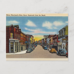 Elkton Maryland, Main Street Vintage Vykort