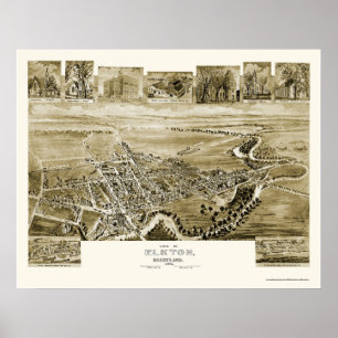 Elkton, MD Panoramic Karta - 1907 Poster