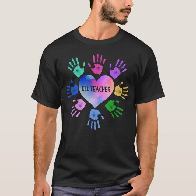 ELL Teacher Hand Heart T Shirt (Framsida)