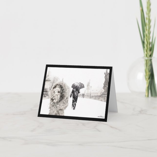 Ella Bella Banana på Charles Bridge, Prag Tack Kort (Framsida)