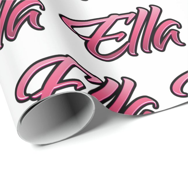 Ella faded pink personalisiertes Geschenkpapier Presentpapper (Rullad Hörn)