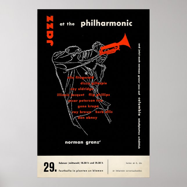 Ella Fitzgerald - Dizzy Gillespie jazzaffisch Poster (Framsidan)