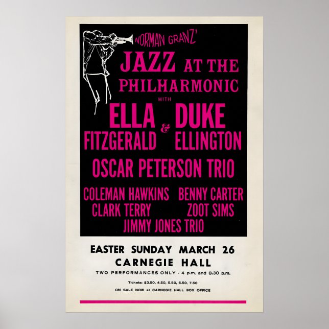 Ella Fitzgerald - Duke Ellington - Oscar Peterson Poster (Framsidan)