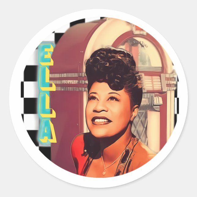 Ella Fitzgerald Runt Klistermärke (Framsida)